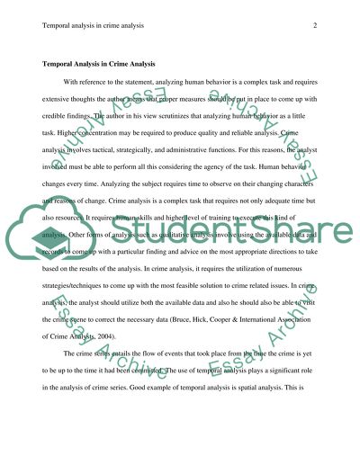Temporal Analysis in Crime Analysis