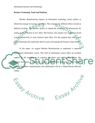 Overview of Information Systems and Technology