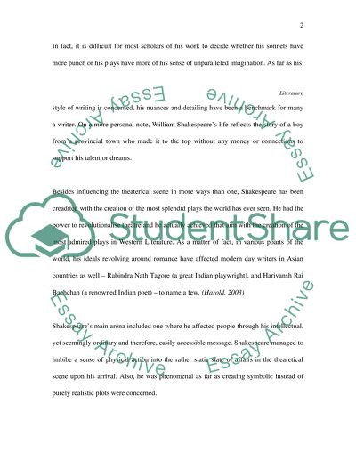 Contribution of Shakespeare to Modern Literature