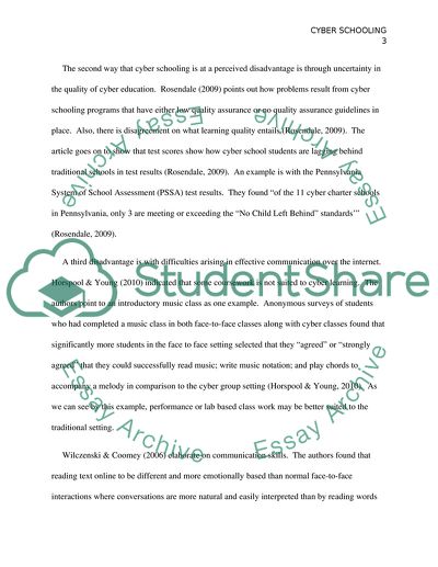 Cyber Schooling in Education - Opposing Viewpoints