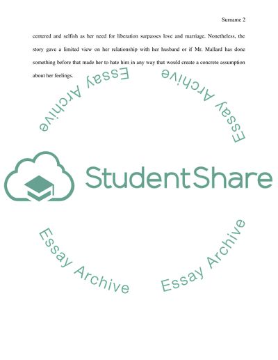 The Story of an Hour by Kate Chopin