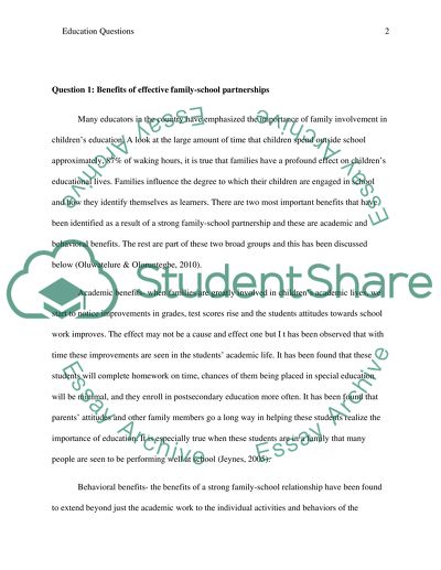 Benefits of Effective Family-School Partnership