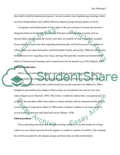 The Aspect of Gay Marriage in the Society