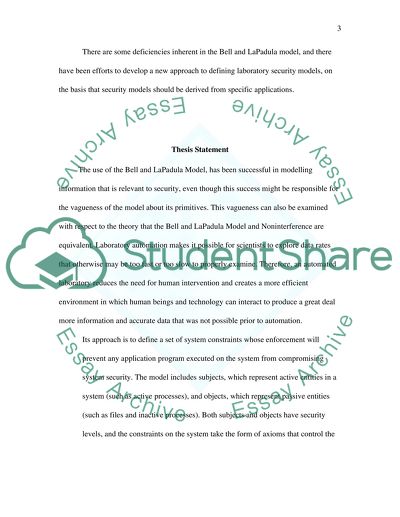 The Bell-Lapadula Model for Laboratory Information Management Systems
