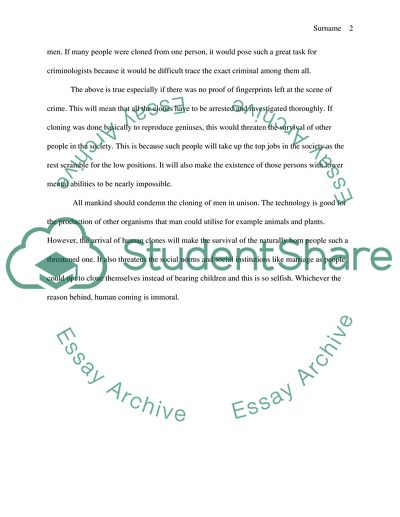 Human Cloning is Immoral