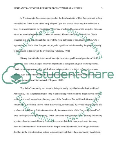 The Place of African Traditional Religion in Contemporary Africa