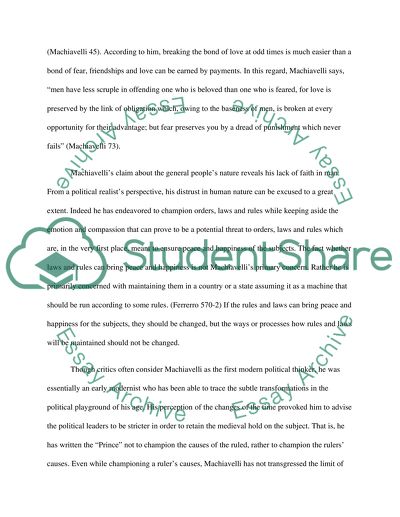 It Is Better for the Prince to Be Feared or Loved