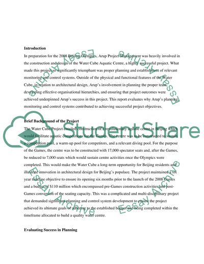 The Water Cube Project: Arup Project Management