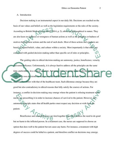 Ethics on Dementia Patient