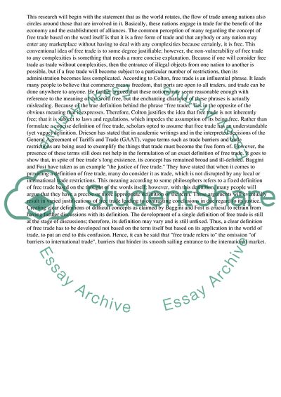 Does Free Trade Exist in Reality