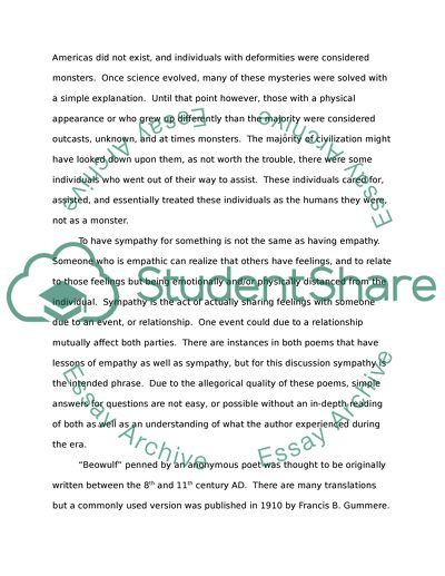 Sympathy in Literature: Akin to Monsters