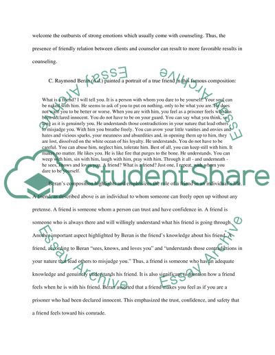 The best counsellor is a friend