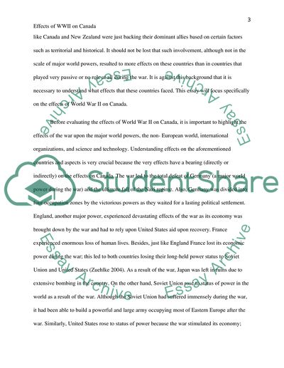 Effects of WWII on Canada