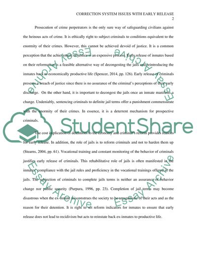 Correction System Issues with Early Release