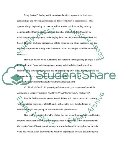 Newell Rubbermaids Departmentalization Structure