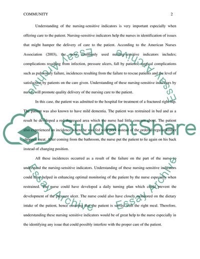 Nursing-Sensitive Indicators