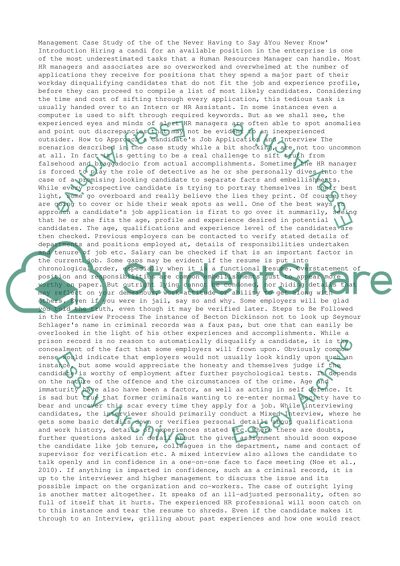 Mangement case study