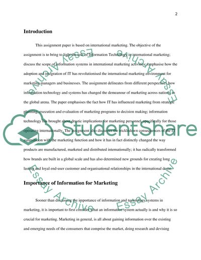 The Role of IT in International Marketing