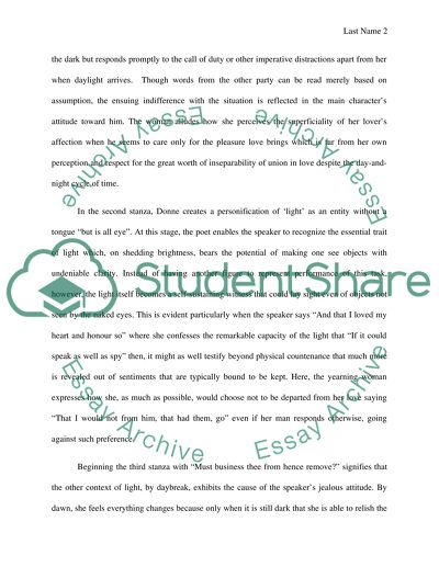 Break Of Day By John Donne Essay Example Topics And Well Written Essays 750 Words Break Of Day By John Donne Essay Example Topics And Well Written Essays 750 Words