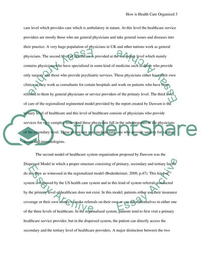 How health care is organized