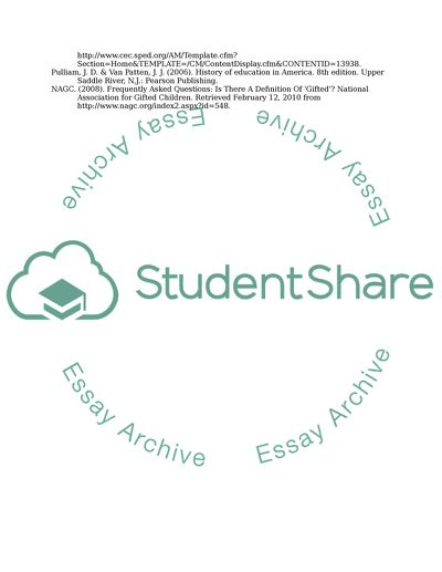 Seperate Program for Gifted and Talented Students