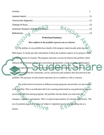 Portfolio: Highlighting the Professional Strengths