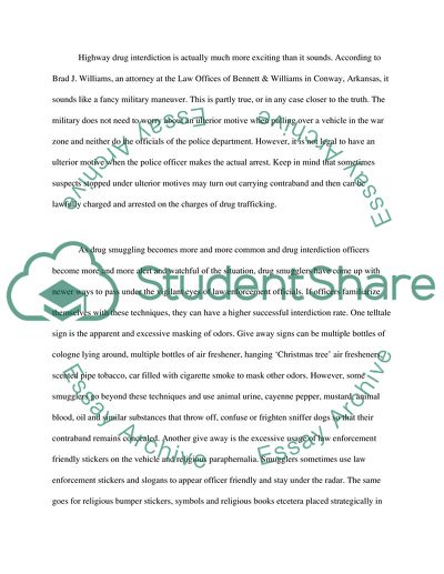 Highway Smuggling Interdiction