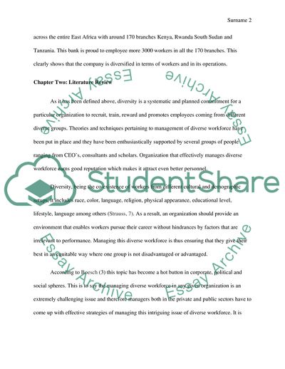 Kenya Commercial Banks - Impacts of Diversity in Multicultural Organization