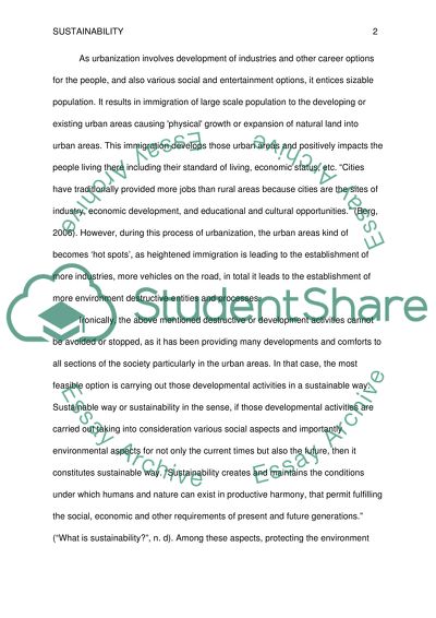 Urban Un-sustainability