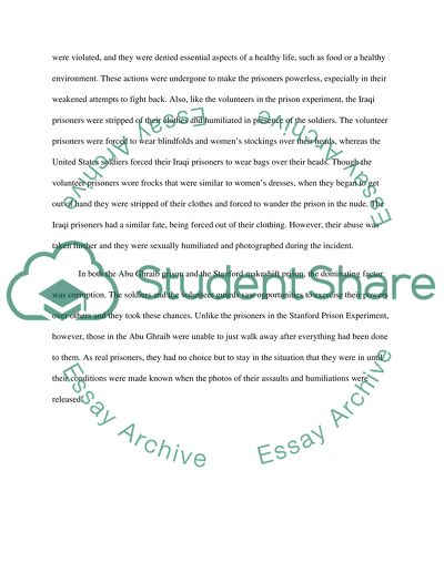 The Abusive Events at the Abu Ghraib Prison