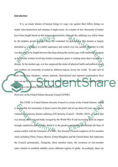 Overview of the United Nations Security Council