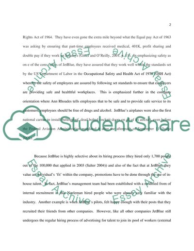 Human Behavior in Organizations - A Look at JetBlues Policies