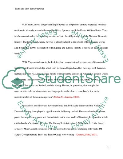 Yeats and Irish Cultural Literary Revival