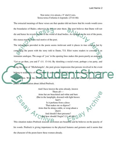 The lovesong of j. alfred prufrock analysis picture