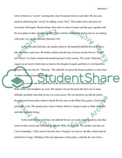 Comparison of the Imagery between The Tyger and Daffodils