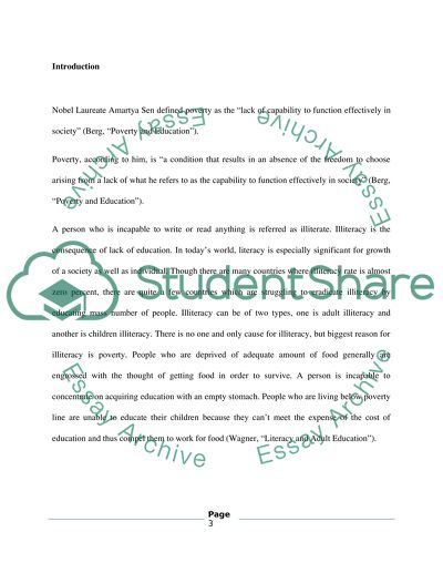 Povery is a cause of illiteracy