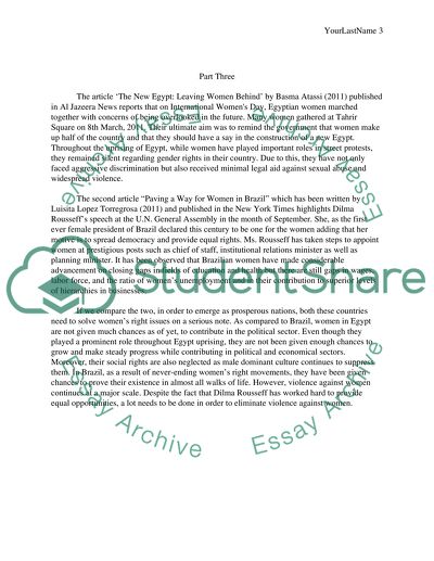 Women rights in Brazil and Egypt