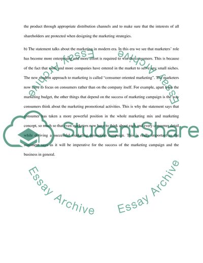 Consumer Oriented Marketing