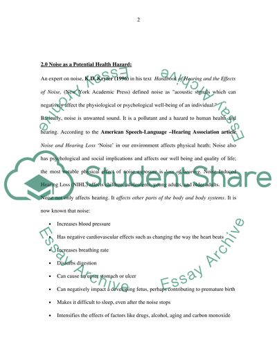 Noise-A Potential Housing Hazard: Reduction of Its Impact by Legal Options and Administrative Processes