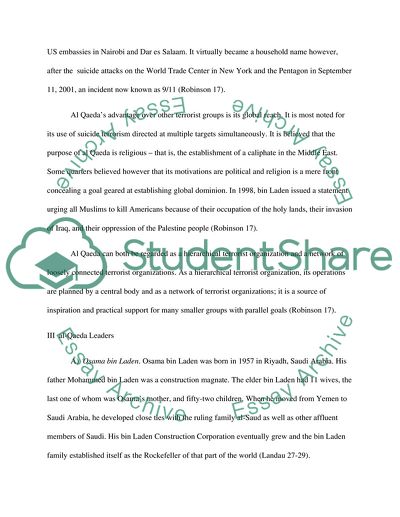 The Al-Qaeda Terrorist Organization