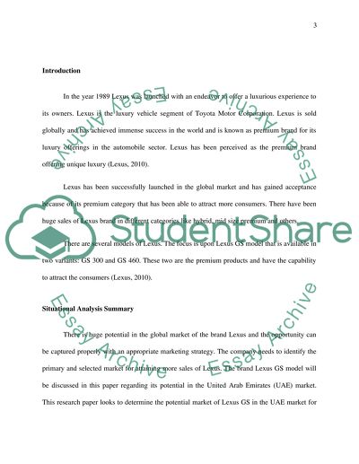 The Strategic Route of Lexus