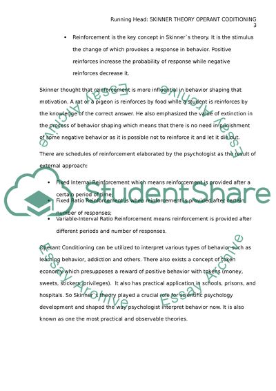 operant conditioning psychology essay