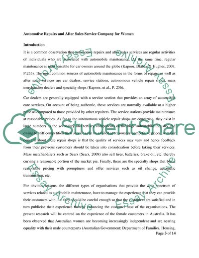 Automotive Repairs and After-Sales Service Company for Women