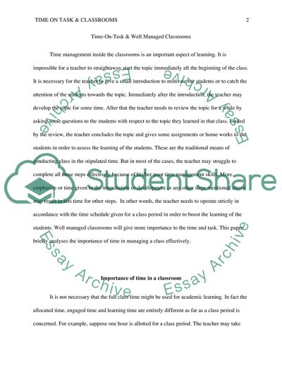 The Importance of Time Management Inside the Classrooms