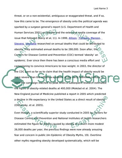 Obesity Epidemic in the US