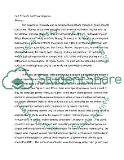 Buyer Behavior Proposal