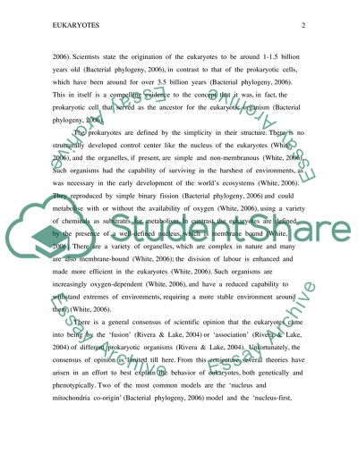 Discuss how eukaryotic organisms came into existence