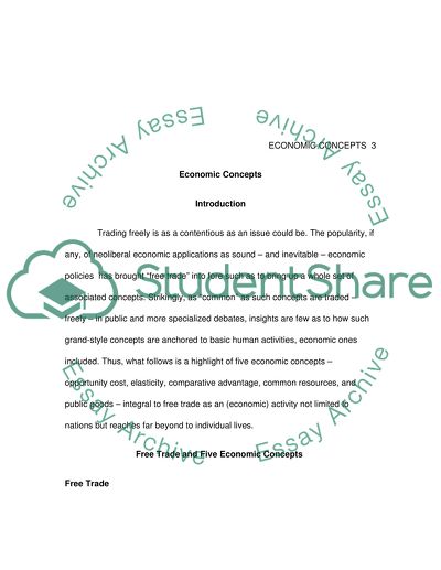 Economic Concepts Underling Free Trade