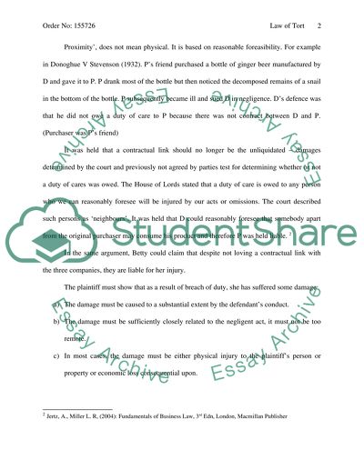 Analysis of Case Concerning Law of Tort