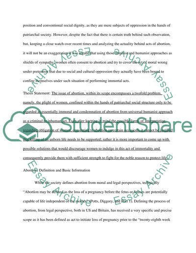 The Moral Issue of Abortion